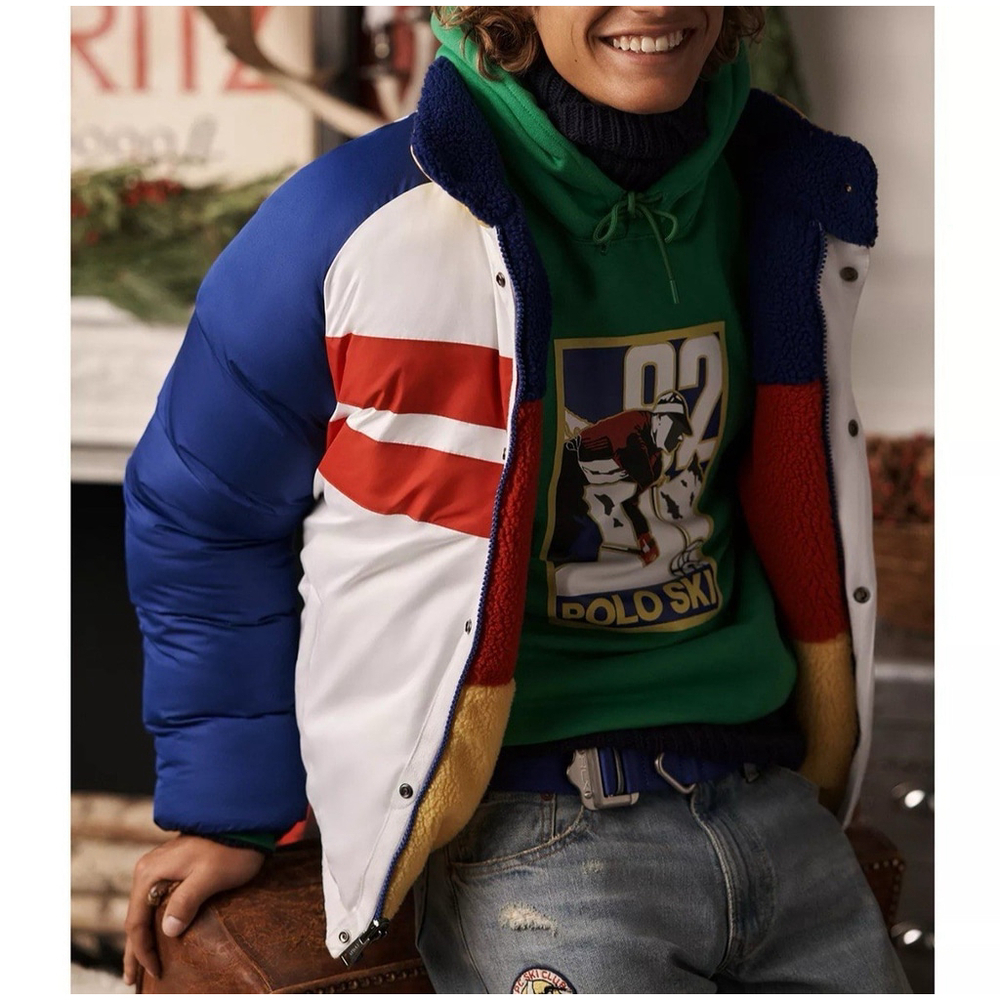 Polo Ralph Lauren Holi Sun Valley Retro Down Filled Reversible Jacket Ski Men XL